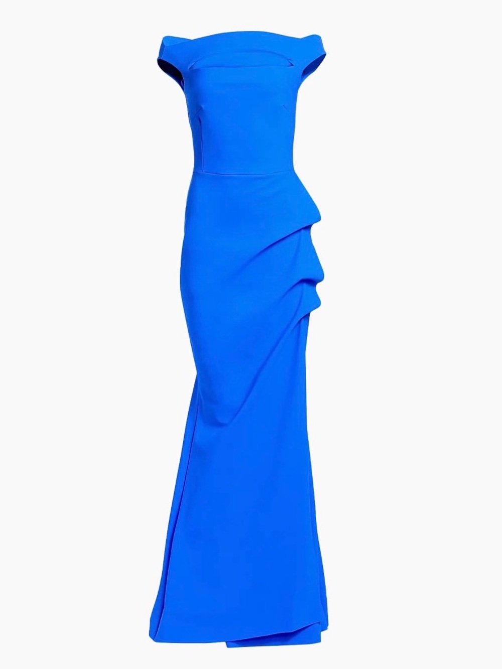 Chiara Boni Size 52 (~16?) • Melania Off-the-Shoulder Cobalt Blue Dress Gown.